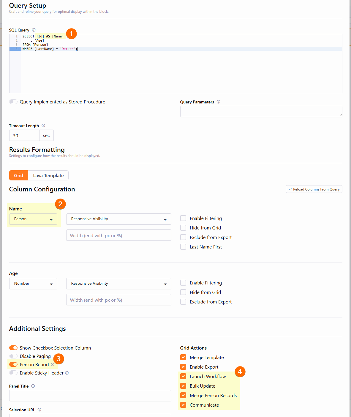 Steps to Configure Person Report Features