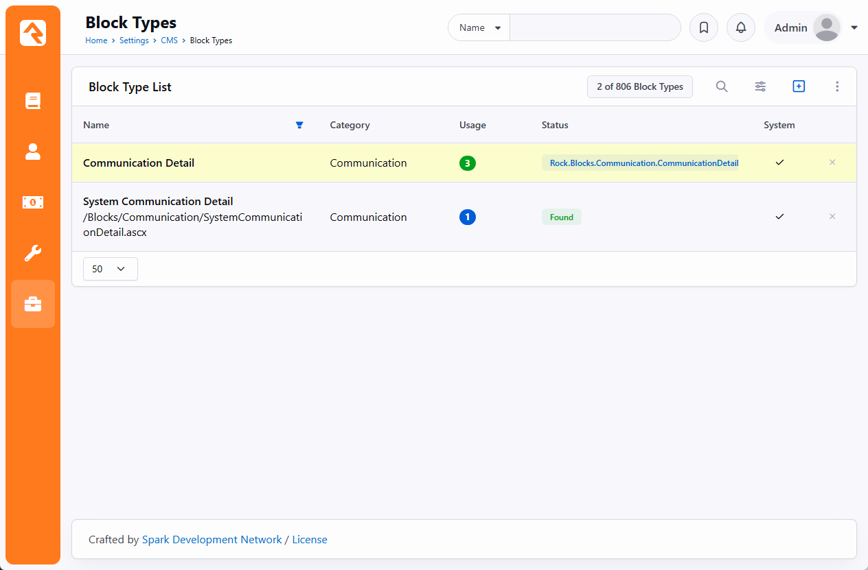 Use the Block Type List to Find All Communication Detail Block Instances